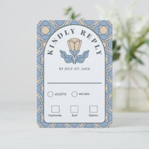 Carte de réponse Dusty Blue Art Nouveau avec choix