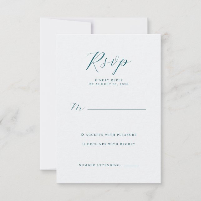 Carte de réponse Elegant Mint (Devant)
