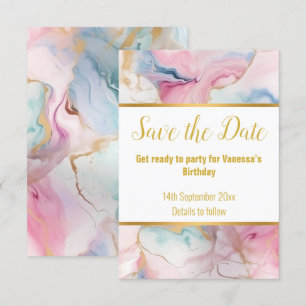 CARTE DE RÉPONSE ELEGANT TOURBILLON DE MARBRE RSVP