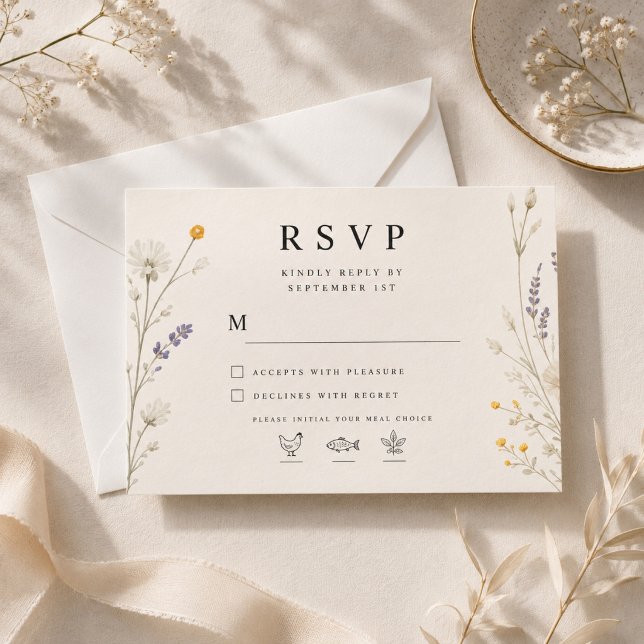 Carte de réponse Elegant Wildflower (Créateur téléchargé)