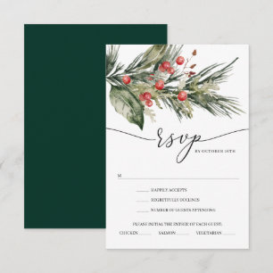 Carte de réponse élégante aquarelle pour mariage d