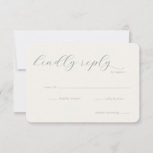 Carte de réponse élégante beige RSVP