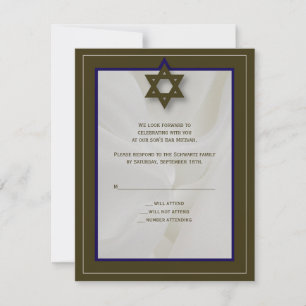 Carte- de réponse élégante de Mitzvah de barre de