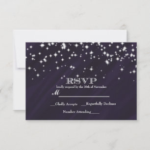 Carte de réponse élégante et glamour Purple & Spar