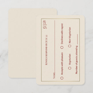 Carte de réponse élégante et minimaliste pour mari