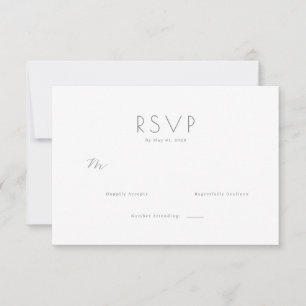 Carte de réponse élégante grise RSVP