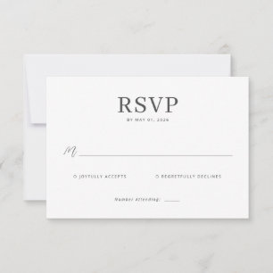 Carte de réponse élégante noire RSVP