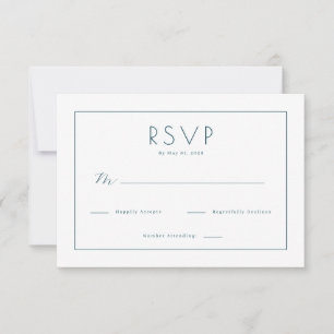 Carte de réponse élégante noire RSVP