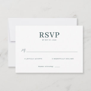 Carte de réponse élégante noire RSVP