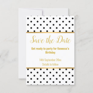 CARTE DE RÉPONSE ÉLÉGANTE OR BLANC NOIR RSVP