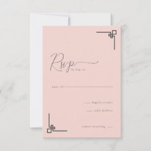 Carte de réponse élégante rose
