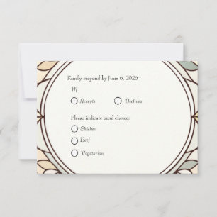 Carte de réponse en verre tendu avec choix de repa