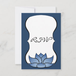 Carte de réponse Exquis Lotus en bleu