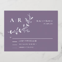 Carte de réponse Faire-part de mariage RSVP Silver