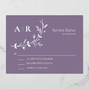Carte de réponse Faire-part de mariage RSVP Silver