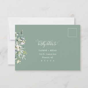 Carte de réponse Feuille verte Sage 3 choix de rep