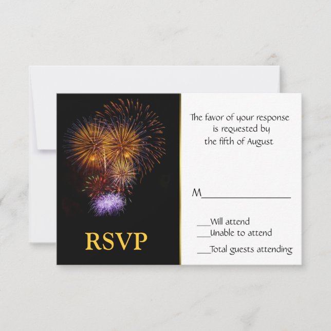 Carte de réponse Fireworks (Devant)