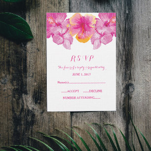 Carte de réponse Fleurs d'Hibiscus Brosse
