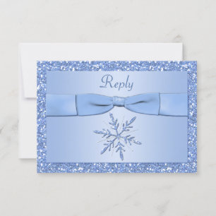 Carte de réponse flocon de neige bleu glace