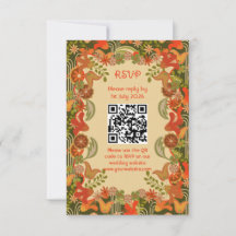 Carte de réponse - floral rétro