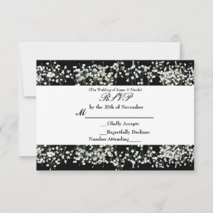 Carte de réponse florale Black & White Babys Breat