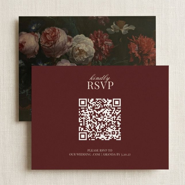 Carte de réponse florale lunatique Code QR (Créateur téléchargé)