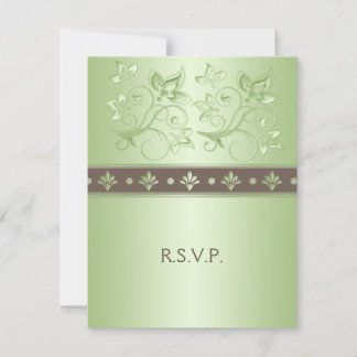Carte de réponse florale Mocha et Menthe