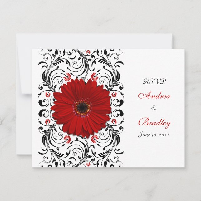 Carte de réponse florale Red Gerbera Daisy (Devant)