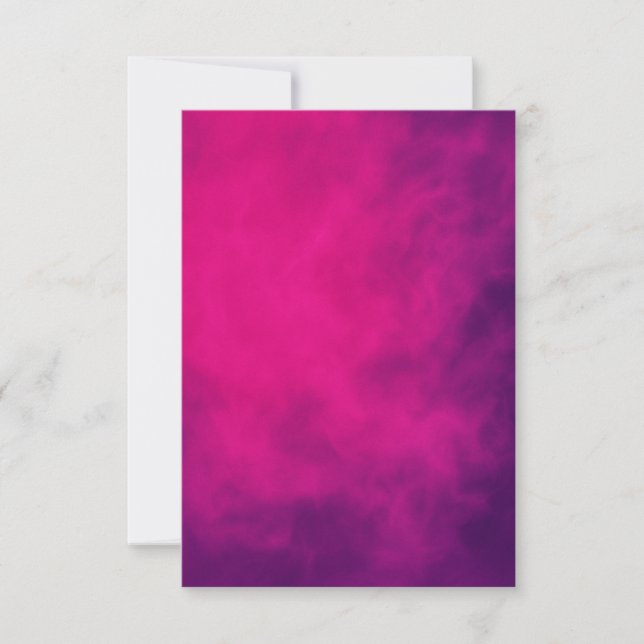 Carte de réponse Fumée Rose Néon – Personnalisable (Devant)