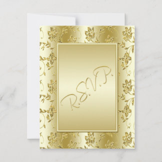 Carte de réponse Gold FAUX Parties scintillant
