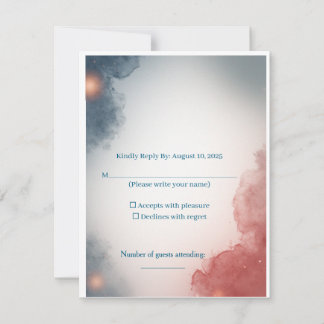 Carte de réponse Gray et Rose Espace