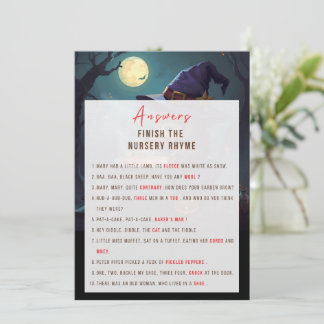 Carte de réponse Halloween pour terminer la compti