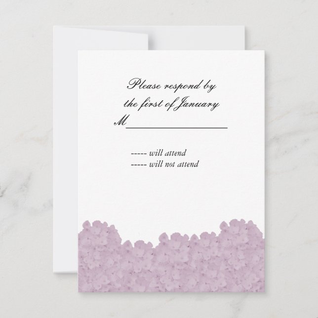 Carte de réponse Hydrangea rose poudré (Devant)
