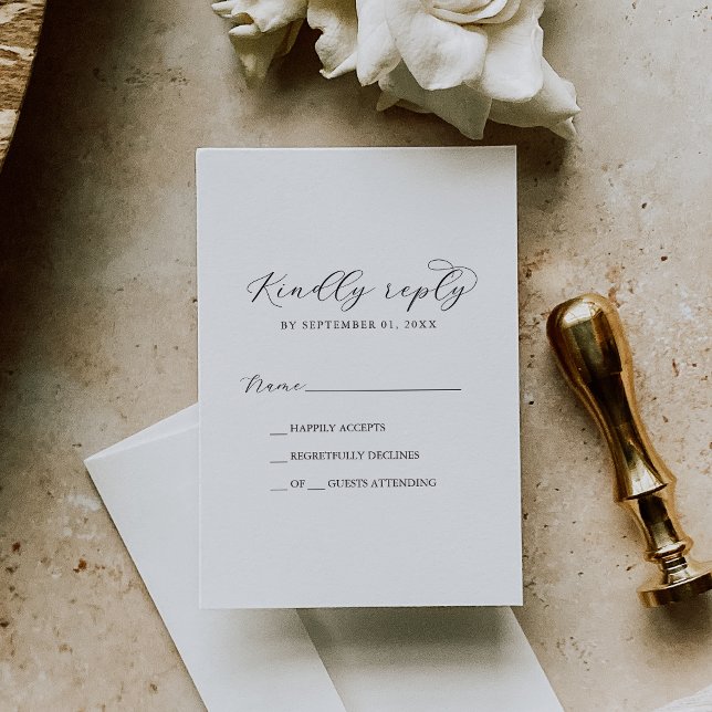 Carte de réponse imprimable ou imprimée à l'écritu (Elegant Script Printable or Printed RSVP Card)