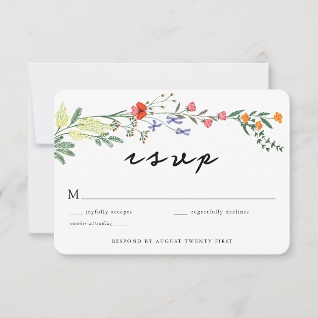 Carte de réponse incluse pour mariage Secret Garde (Devant)