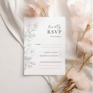 Carte de réponse incluse pour un mariage minimalis