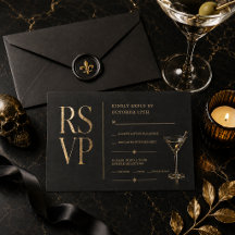 Carte de réponse insérée pour cocktail d'Halloween