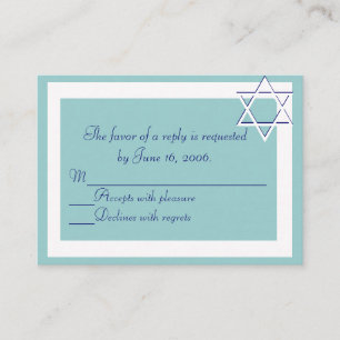 Carte de réponse Invitations Barre/Bat mitzvah