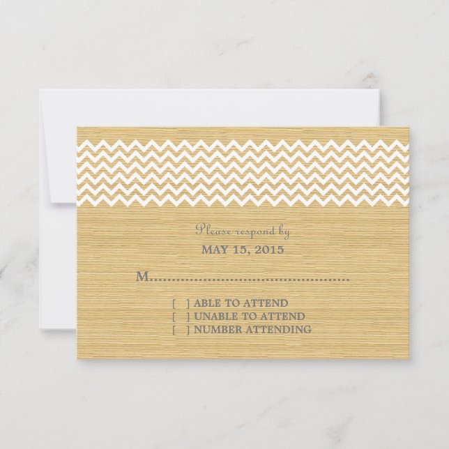 Carte de réponse Ivory Rustic Chevron (Devant)