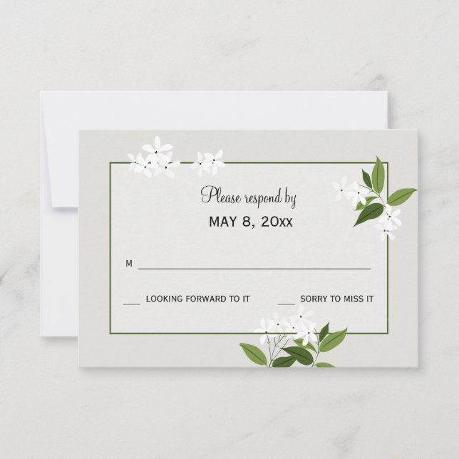 Carte de réponse Jasmine (Devant)