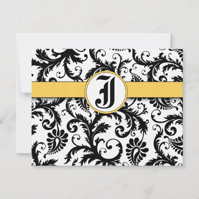 Carte de réponse jaune Damassé Bumble Bee- (Devant)