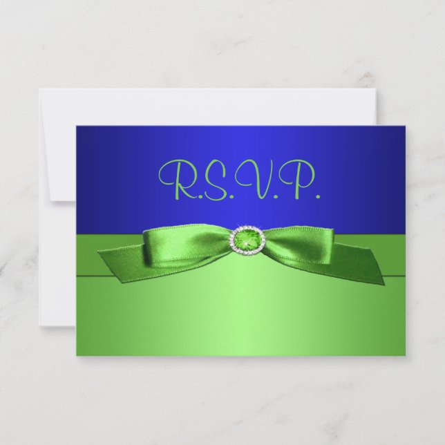 Carte de réponse Lime Green et Royal Blue (Devant)