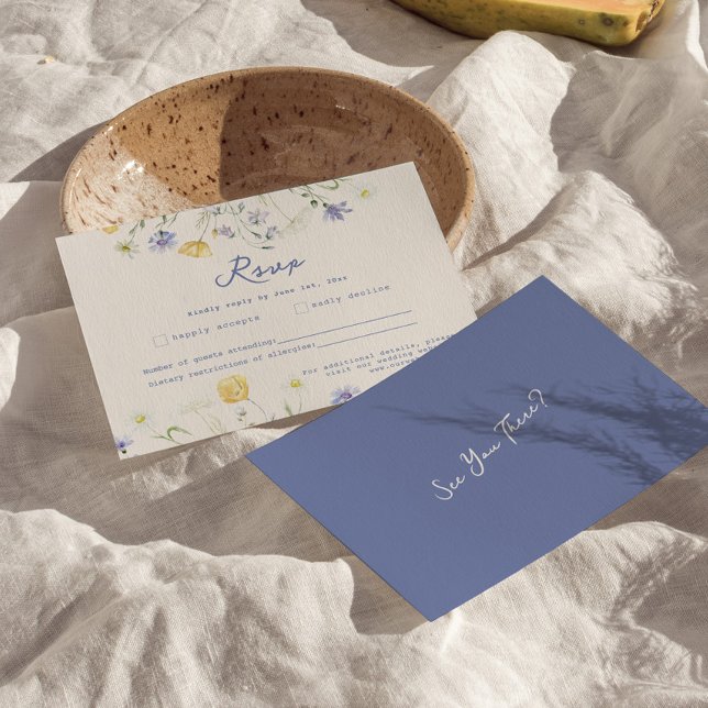 Carte de réponse manuscrite de mariage Fleurs sauv (wildflower rsvp card, handwritten rsvp, wedding rsvp card, floral response card, rustic wedding rsvp)