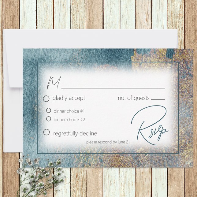 Carte de réponse Mariage Abstrait Modern Beach (Créateur téléchargé)