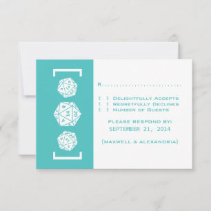 Carte de réponse Mariage Aqua D20 Dice Gamer