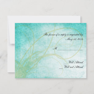 Carte de réponse Mariage Aqua Hummingbird Watercol