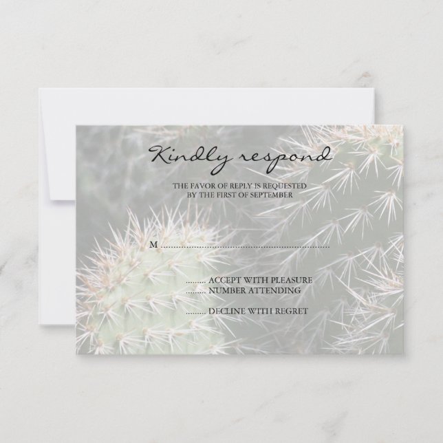 Carte de réponse Mariage Cactus (Devant)