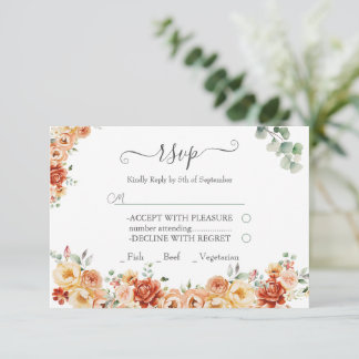 Carte de réponse Mariage Chic Floral RSVP