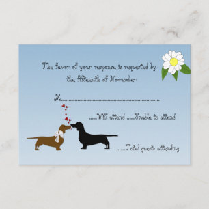 Carte de réponse Mariage Dachshunds