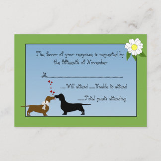 Carte de réponse Mariage Dachshunds